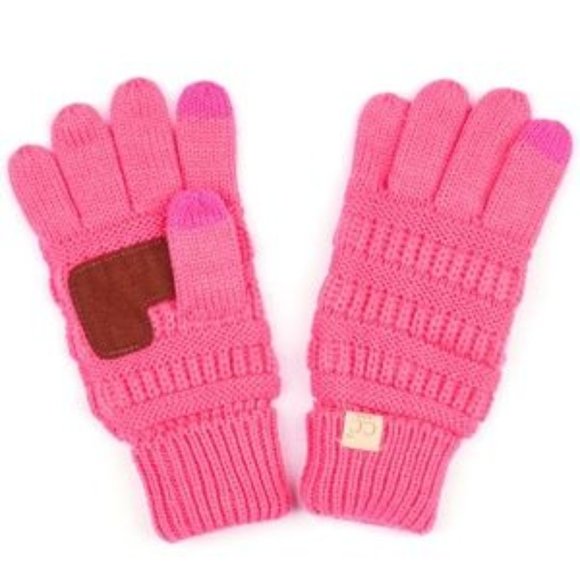 C.C Kids Cable Knit Anti-Slip Touchscreen Gloves - Picture 1 of 2